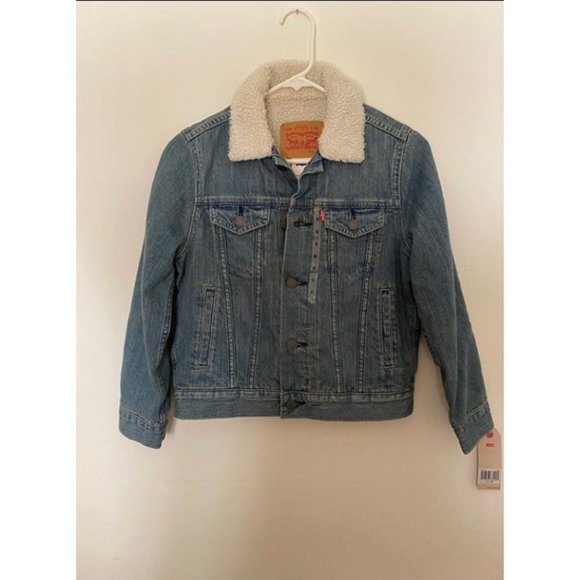 Levi's Other - NWT kids childrens Levi’s Denim Blue Jean Sherpa Trucker jacket small Jacket